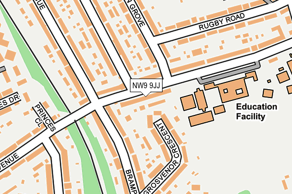 NW9 9JJ map - OS OpenMap – Local (Ordnance Survey)