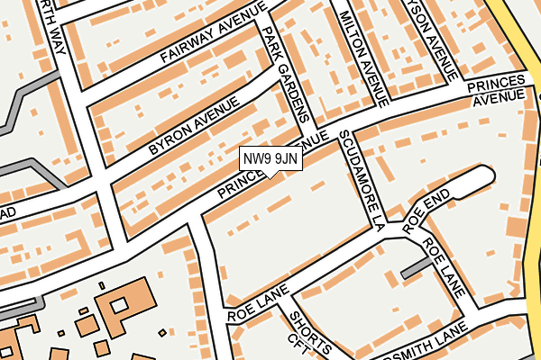 NW9 9JN map - OS OpenMap – Local (Ordnance Survey)