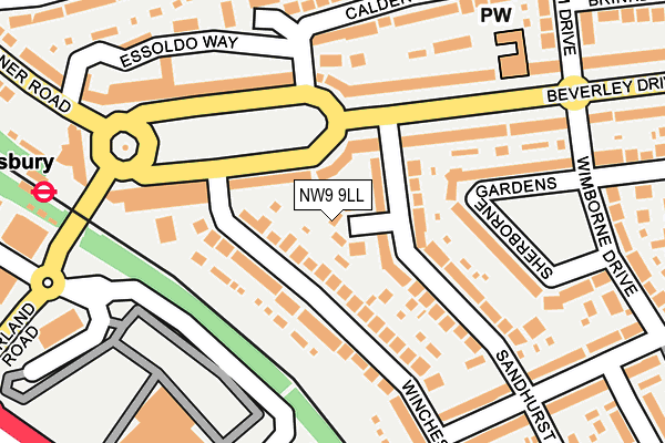 NW9 9LL map - OS OpenMap – Local (Ordnance Survey)