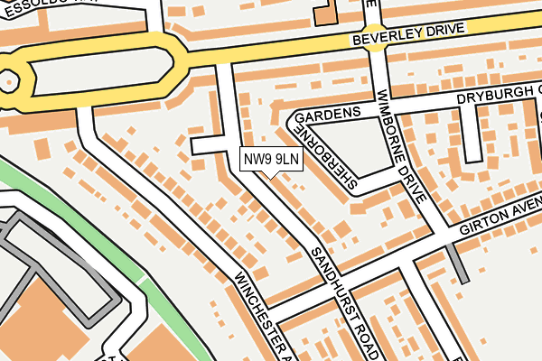 NW9 9LN map - OS OpenMap – Local (Ordnance Survey)