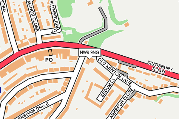 NW9 9NG map - OS OpenMap – Local (Ordnance Survey)
