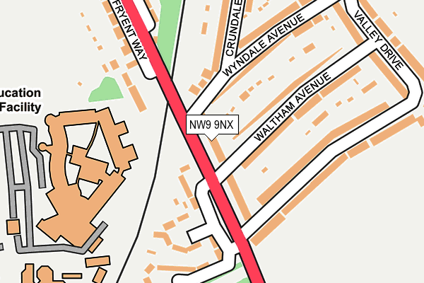 NW9 9NX map - OS OpenMap – Local (Ordnance Survey)