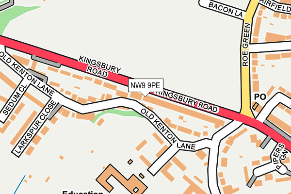 NW9 9PE map - OS OpenMap – Local (Ordnance Survey)