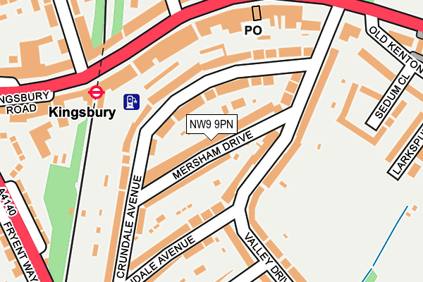 NW9 9PN map - OS OpenMap – Local (Ordnance Survey)