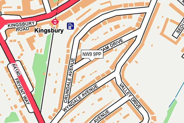 NW9 9PP map - OS OpenMap – Local (Ordnance Survey)