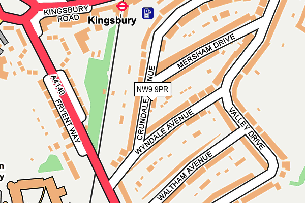 NW9 9PR map - OS OpenMap – Local (Ordnance Survey)