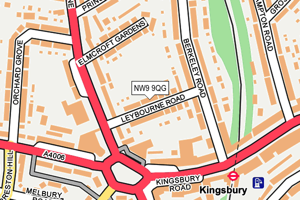 NW9 9QG map - OS OpenMap – Local (Ordnance Survey)