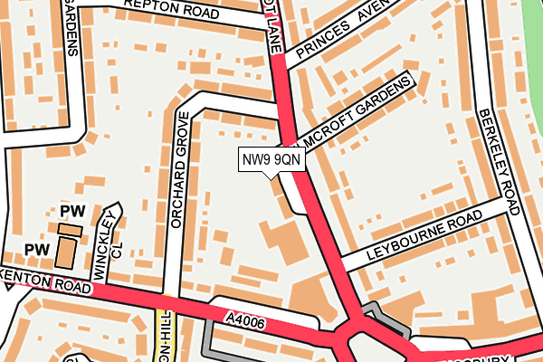 NW9 9QN map - OS OpenMap – Local (Ordnance Survey)
