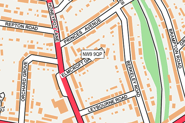 NW9 9QP map - OS OpenMap – Local (Ordnance Survey)
