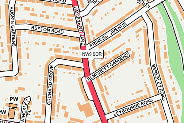 NW9 9QR map - OS OpenMap – Local (Ordnance Survey)