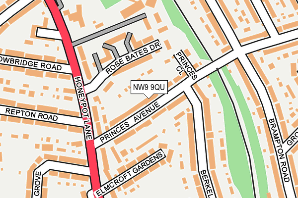 NW9 9QU map - OS OpenMap – Local (Ordnance Survey)