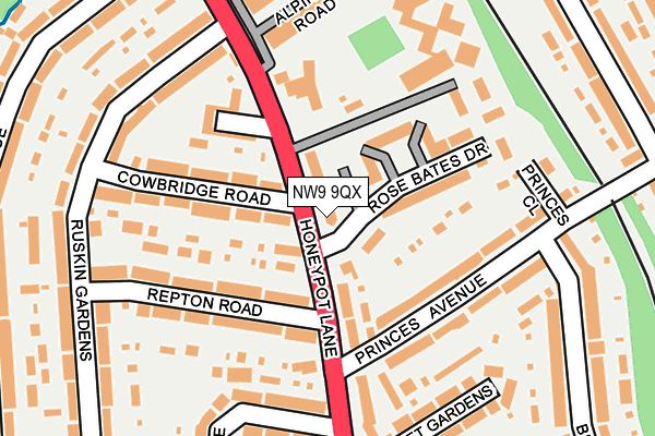 NW9 9QX map - OS OpenMap – Local (Ordnance Survey)