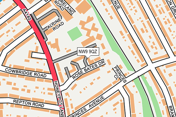 NW9 9QZ map - OS OpenMap – Local (Ordnance Survey)