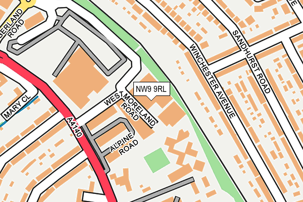 NW9 9RL map - OS OpenMap – Local (Ordnance Survey)
