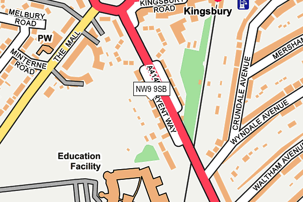 NW9 9SB map - OS OpenMap – Local (Ordnance Survey)
