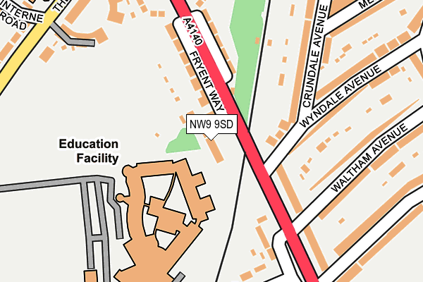 NW9 9SD map - OS OpenMap – Local (Ordnance Survey)