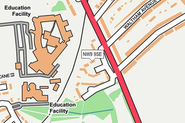 NW9 9SE map - OS OpenMap – Local (Ordnance Survey)