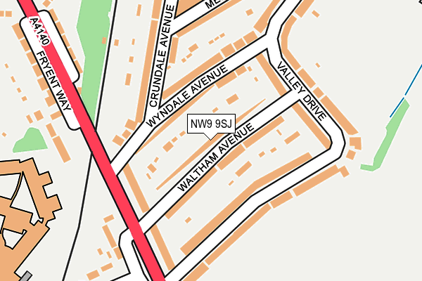 NW9 9SJ map - OS OpenMap – Local (Ordnance Survey)