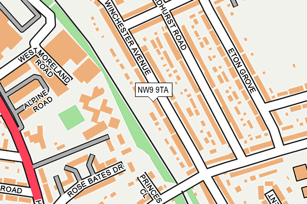 NW9 9TA map - OS OpenMap – Local (Ordnance Survey)