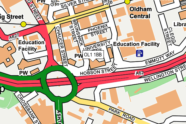 OL1 1BB map - OS OpenMap – Local (Ordnance Survey)