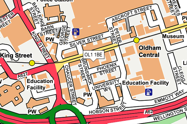 OL1 1BE map - OS OpenMap – Local (Ordnance Survey)