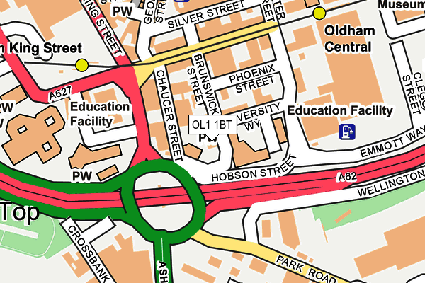 OL1 1BT map - OS OpenMap – Local (Ordnance Survey)