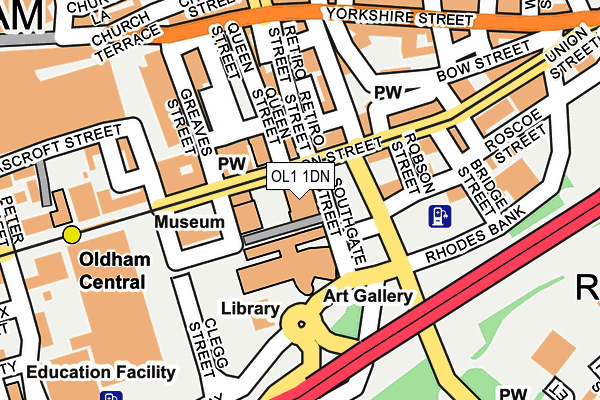 OL1 1DN map - OS OpenMap – Local (Ordnance Survey)