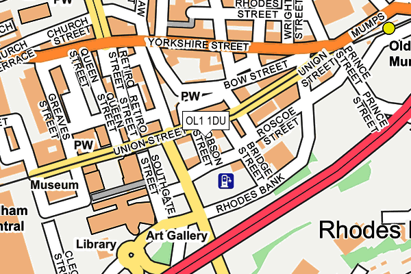 OL1 1DU map - OS OpenMap – Local (Ordnance Survey)