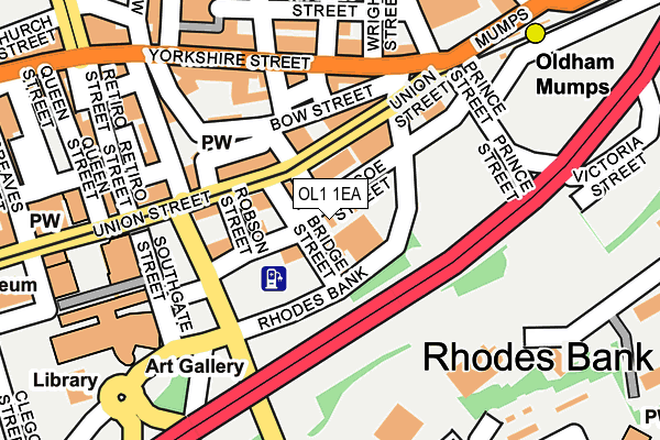 OL1 1EA map - OS OpenMap – Local (Ordnance Survey)