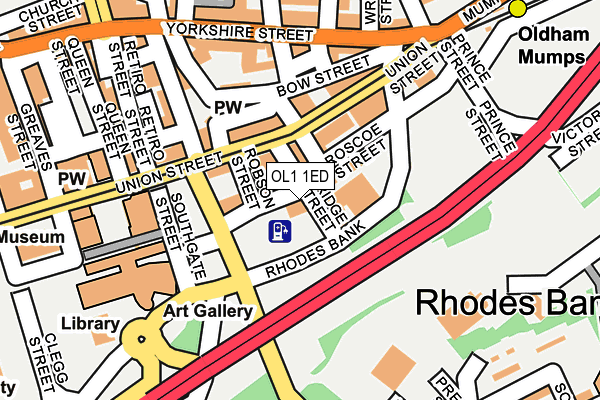 OL1 1ED map - OS OpenMap – Local (Ordnance Survey)