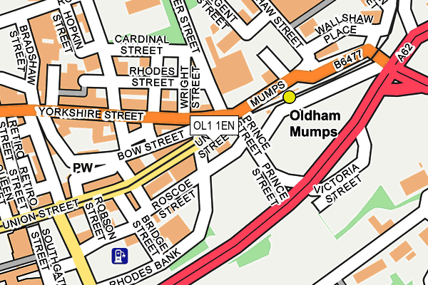 OL1 1EN map - OS OpenMap – Local (Ordnance Survey)