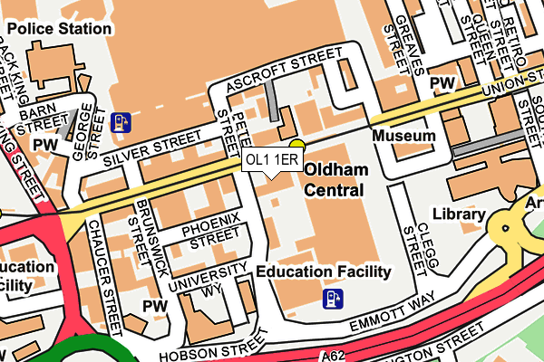 OL1 1ER map - OS OpenMap – Local (Ordnance Survey)