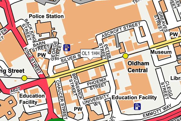 OL1 1HH map - OS OpenMap – Local (Ordnance Survey)
