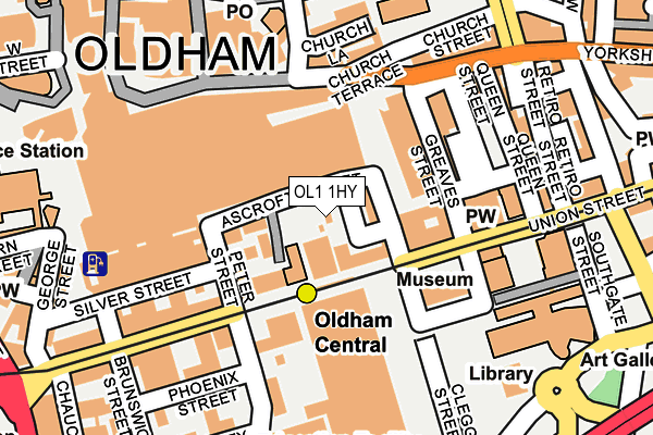 OL1 1HY map - OS OpenMap – Local (Ordnance Survey)