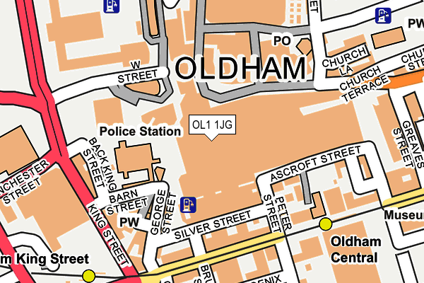 OL1 1JG map - OS OpenMap – Local (Ordnance Survey)