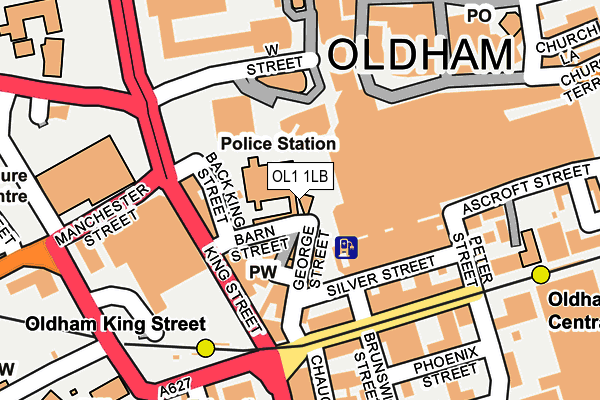 OL1 1LB map - OS OpenMap – Local (Ordnance Survey)