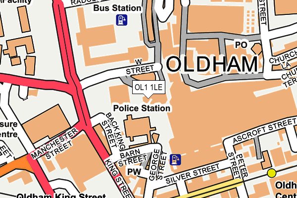OL1 1LE map - OS OpenMap – Local (Ordnance Survey)