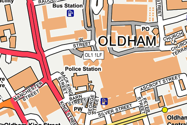 OL1 1LF map - OS OpenMap – Local (Ordnance Survey)