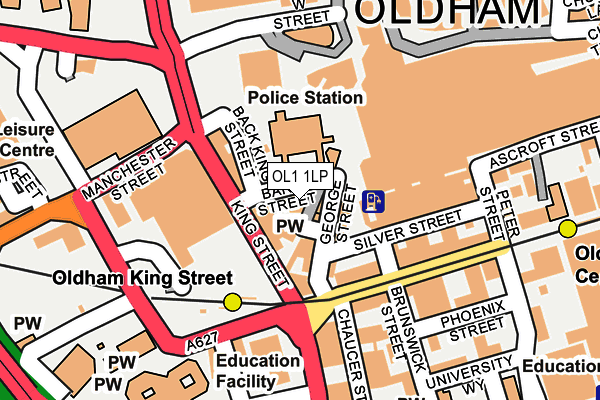 OL1 1LP map - OS OpenMap – Local (Ordnance Survey)
