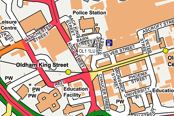 OL1 1LU map - OS OpenMap – Local (Ordnance Survey)