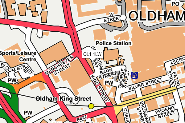 OL1 1LW map - OS OpenMap – Local (Ordnance Survey)