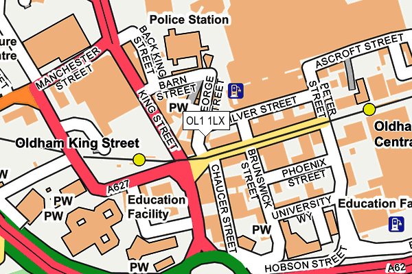 OL1 1LX map - OS OpenMap – Local (Ordnance Survey)