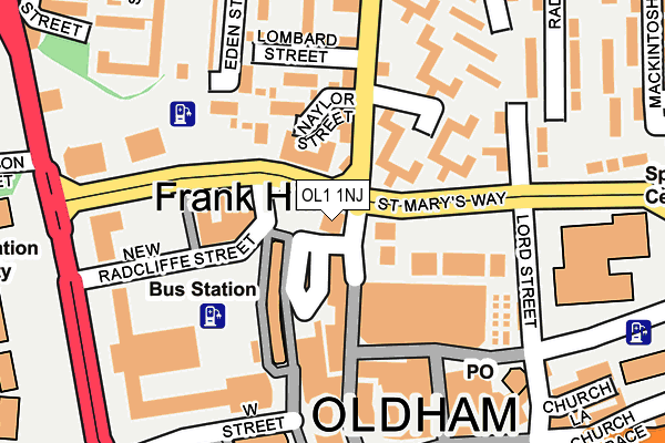 OL1 1NJ map - OS OpenMap – Local (Ordnance Survey)