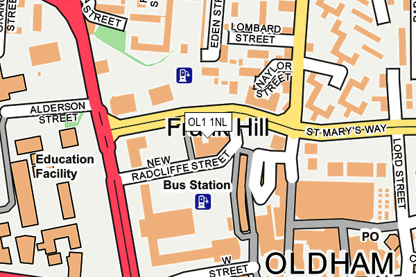 OL1 1NL map - OS OpenMap – Local (Ordnance Survey)