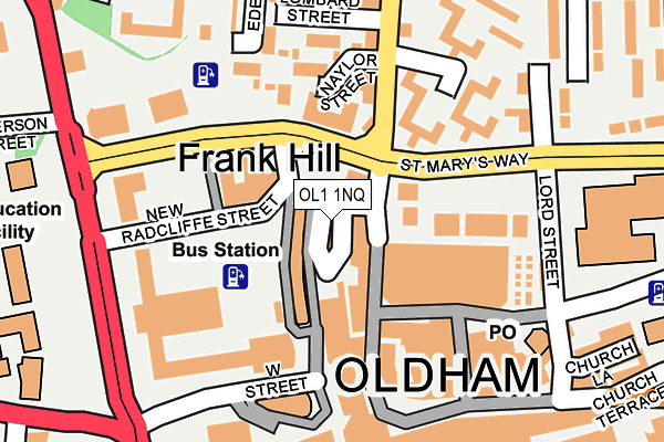 OL1 1NQ map - OS OpenMap – Local (Ordnance Survey)