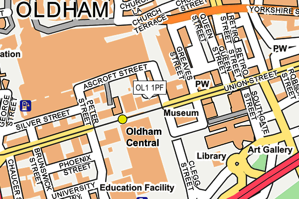 OL1 1PF map - OS OpenMap – Local (Ordnance Survey)