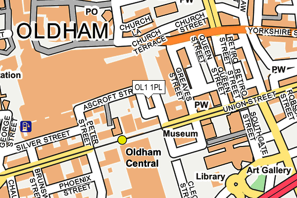 OL1 1PL map - OS OpenMap – Local (Ordnance Survey)