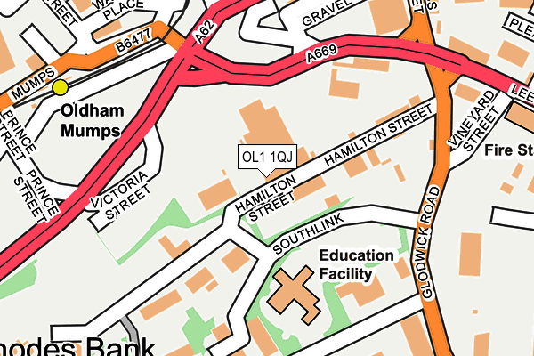 OL1 1QJ map - OS OpenMap – Local (Ordnance Survey)