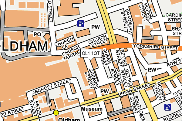 OL1 1QT map - OS OpenMap – Local (Ordnance Survey)