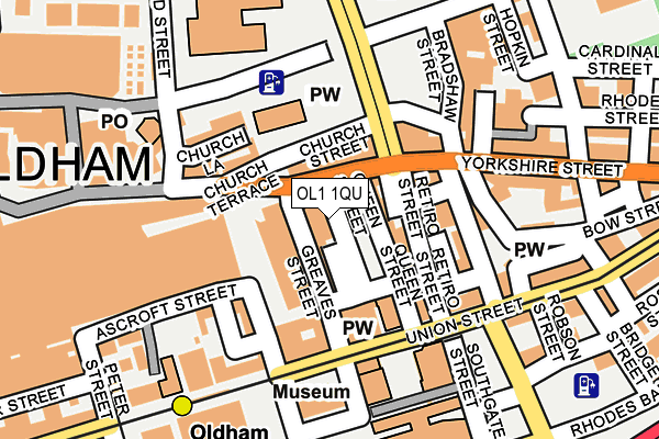 OL1 1QU map - OS OpenMap – Local (Ordnance Survey)